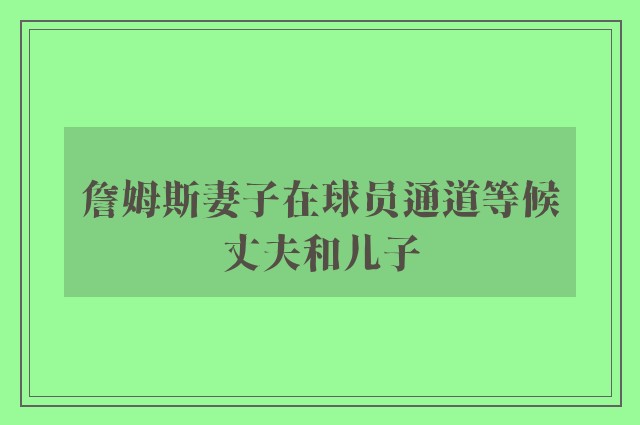 詹姆斯妻子在球员通道等候丈夫和儿子